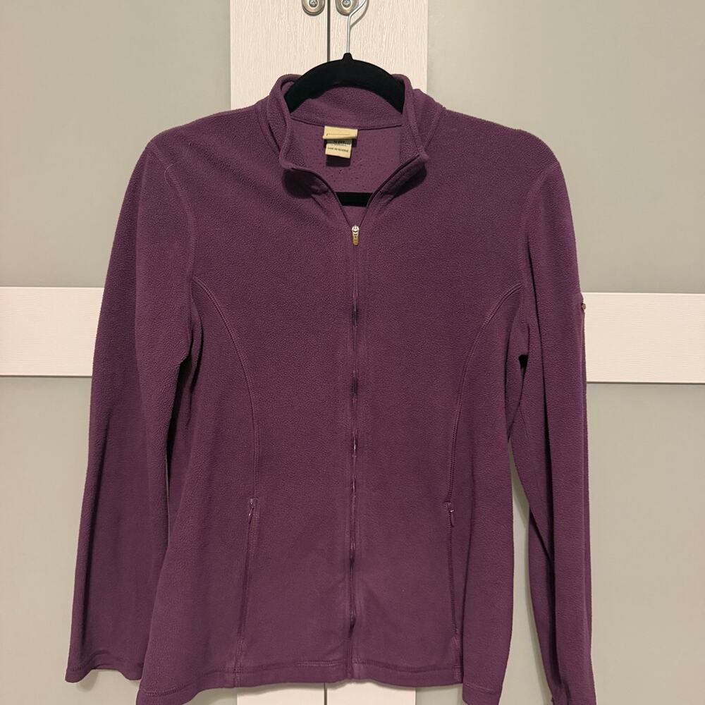 L.L.Bean Fleece Jacket Womens M Purple Full Zip Lightweight Outdoor Hiking